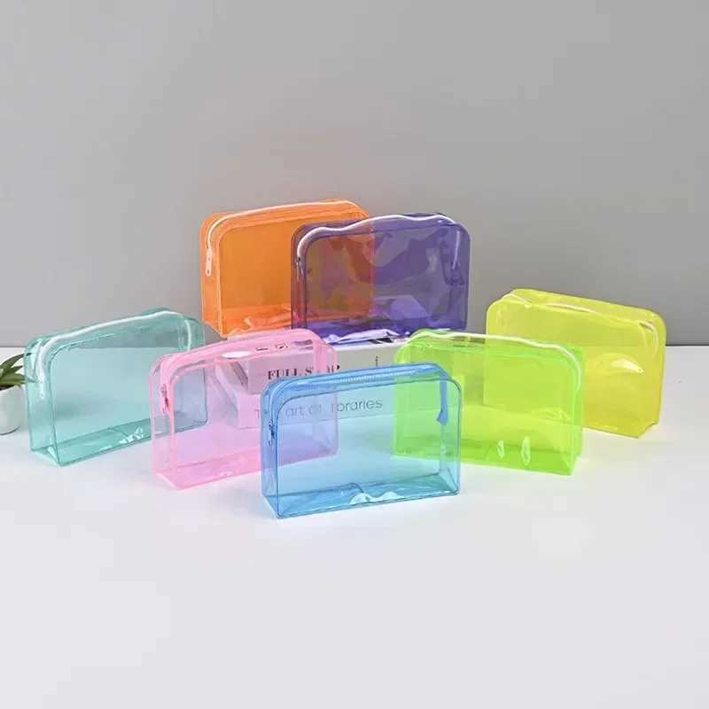 Candy colored transparent makeup bag PVC waterproof large capacity makeup bag travel makeup bagXJ250415