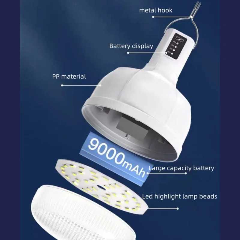 Led Camping Lantern 80w 100w Outdoor Light Portable Rechargeable Spotlights Camping Supplies Travel Lighting Emergency Bulb M251115