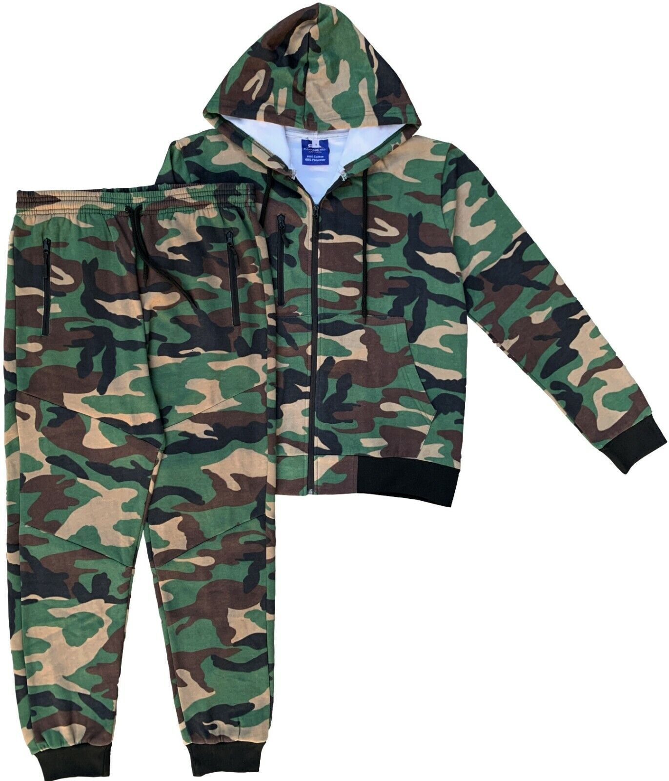 Camouflage Men's Sweat Jogger Soft Fleece suit & Bottom Outfit Med to 5XL &