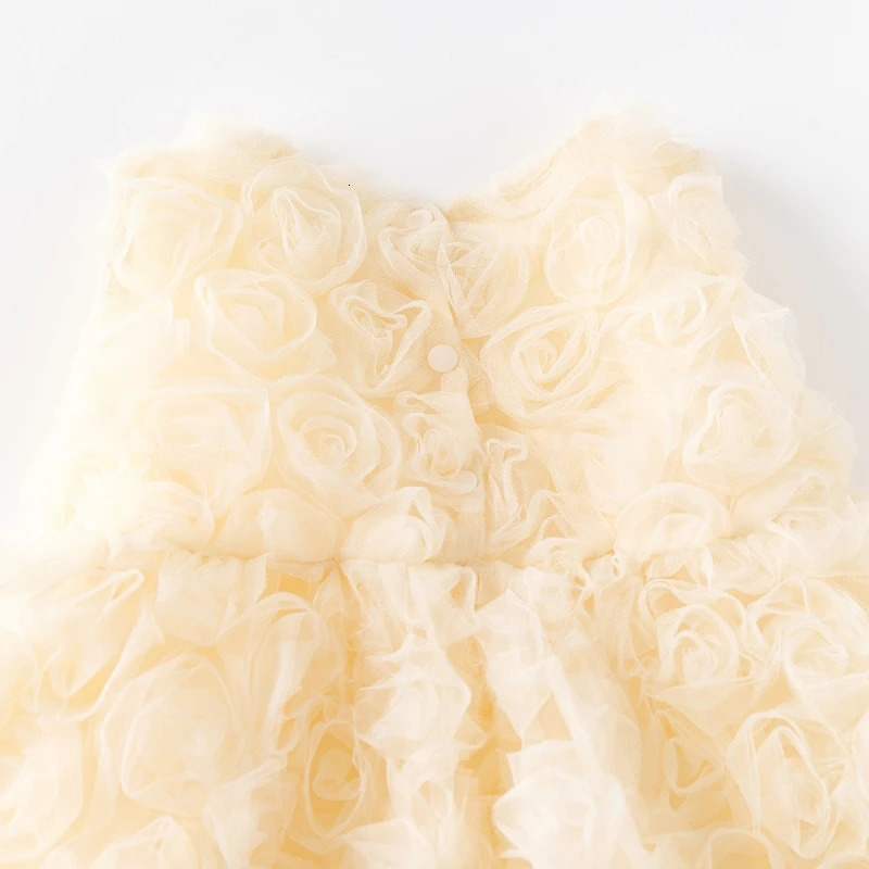 Roses Flowers Princess Girls Dress Summer Toddler Baby Sundress Birthday Party Dresses for Girls Clothes 250415