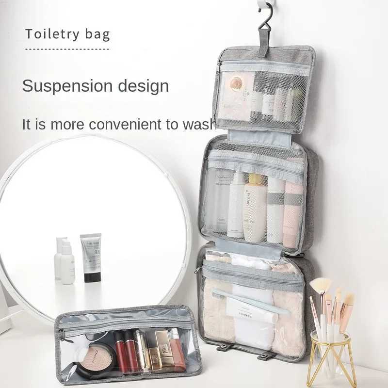 Travel waterproof folding wet dry separation toilet bag cosmetic storage bag large capacity cosmetic bagXJ250415