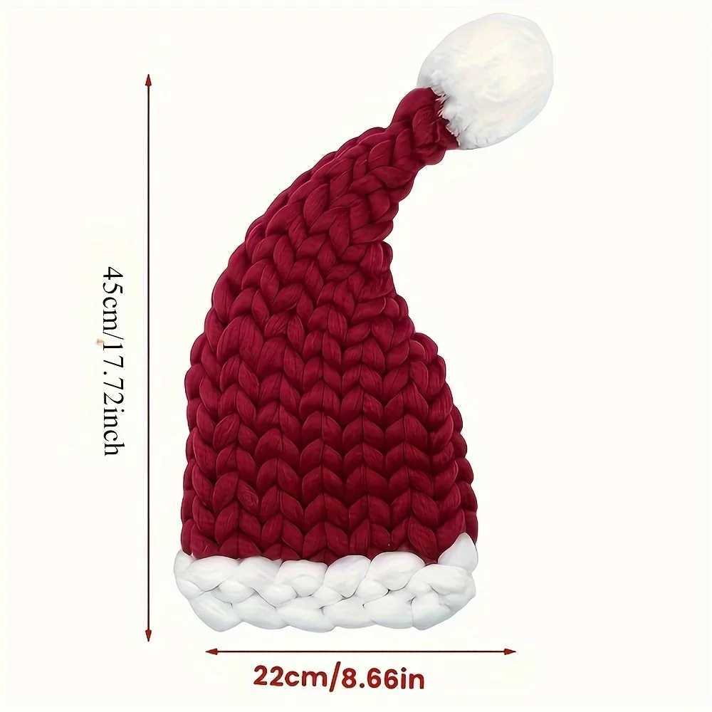 Handmade Santa Claus hat in autumn and winter polyester Christmas hat with zipper closure suitable for holiday occasions Y251115