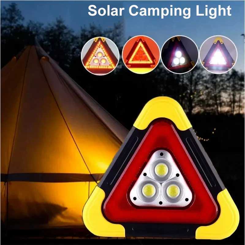 3-in-1 Solar Emergency Triangular Warning Light Safety Emergency Breakdown Alarm Lamp Portable Solar Light for Camping Working M251115