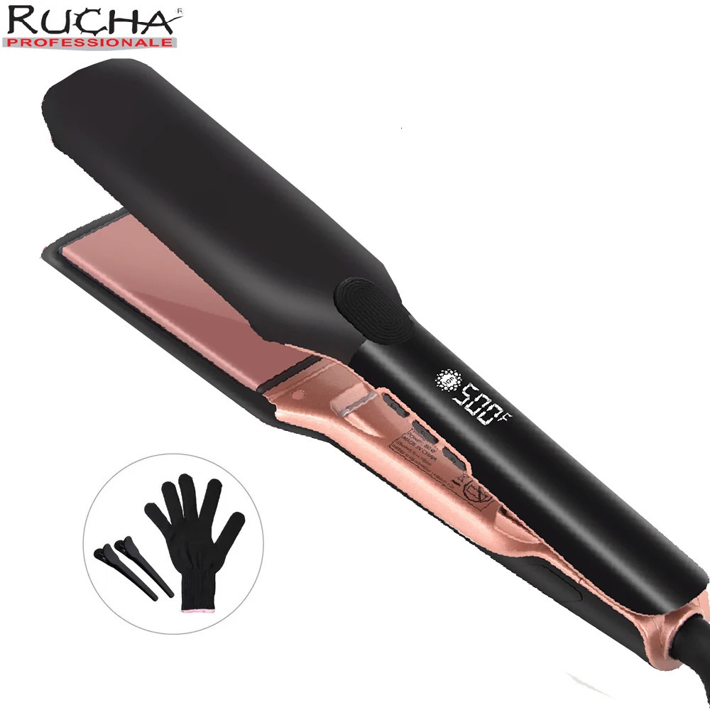 500F Hair Straightener High Temperature Flat Irons Wide Plate Plasma Ions for Keratin Treatment Frizzy Hair Recovers Damaged 250414