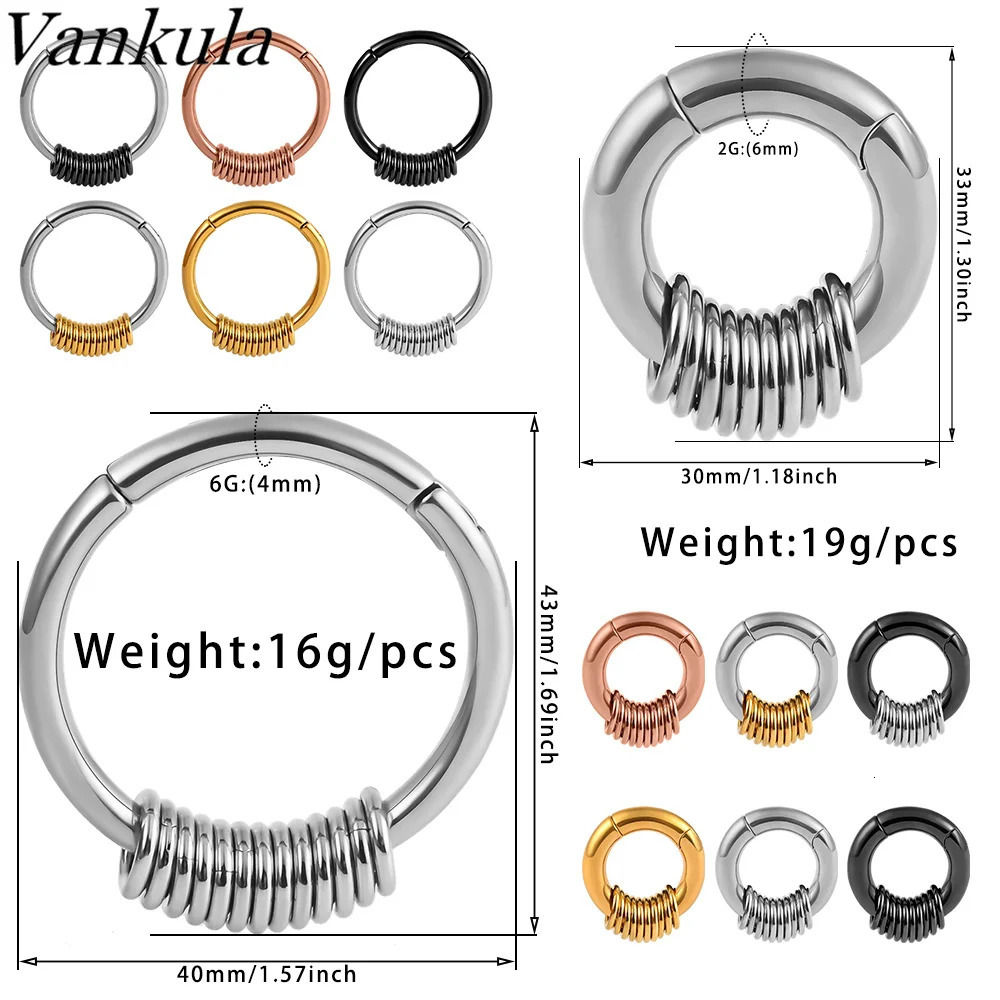 Vankula 2pcs 4-6mm Fashion Round Ear Weights Hangers Plugs Tunnel Expander Body Jewelry Piercing Ear Gauges Expander 250408