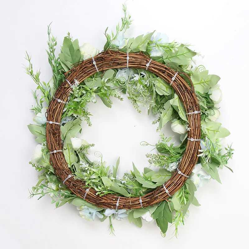 40cm Ins Artificial Garland Silk Flower Door Decoration Romantic Garland Door Decoration Wall Hanging Wall Decoration WeddingM251115