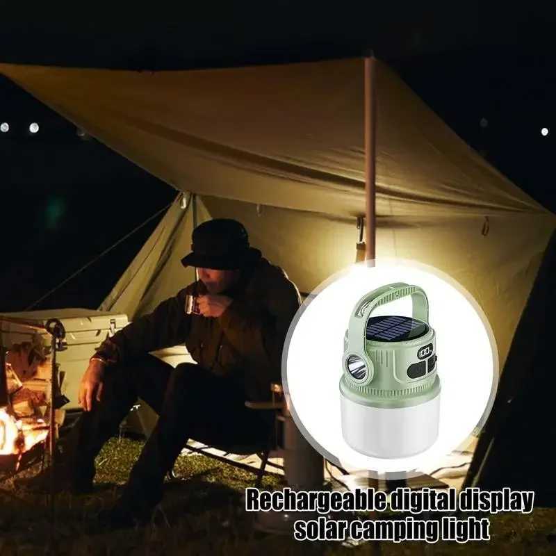Portable LED Camping Flashlight Rechargeable LED Camping Solar Rechargeable Lantern Waterproof Outdoor Supplies Lightweight Tent M251115