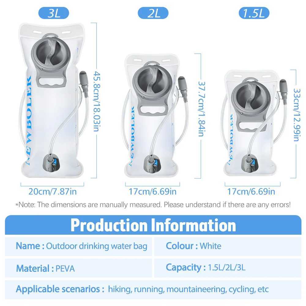 Water Bladder Hydration Backpack 15L 2L 3L Large Capacity PEVA Water Bag Reservoir For Run Cycling Hydration Water Storage BagW251114