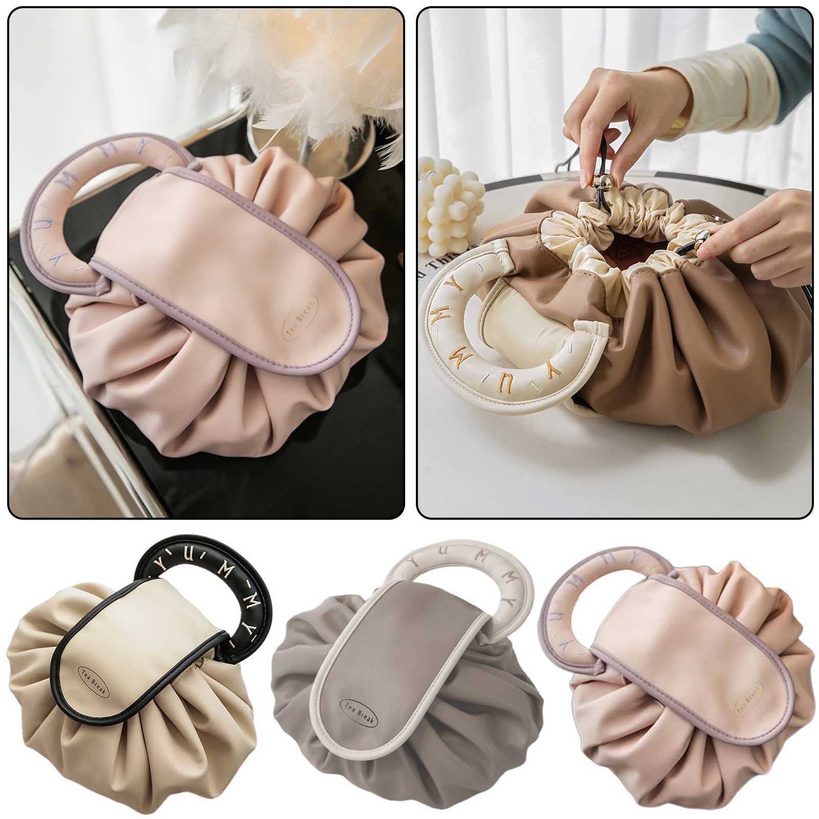 Portable makeup bag for daily use Fi womens large capacity travel toilet bag womens Drstring cosmetic storage bagXJ250415