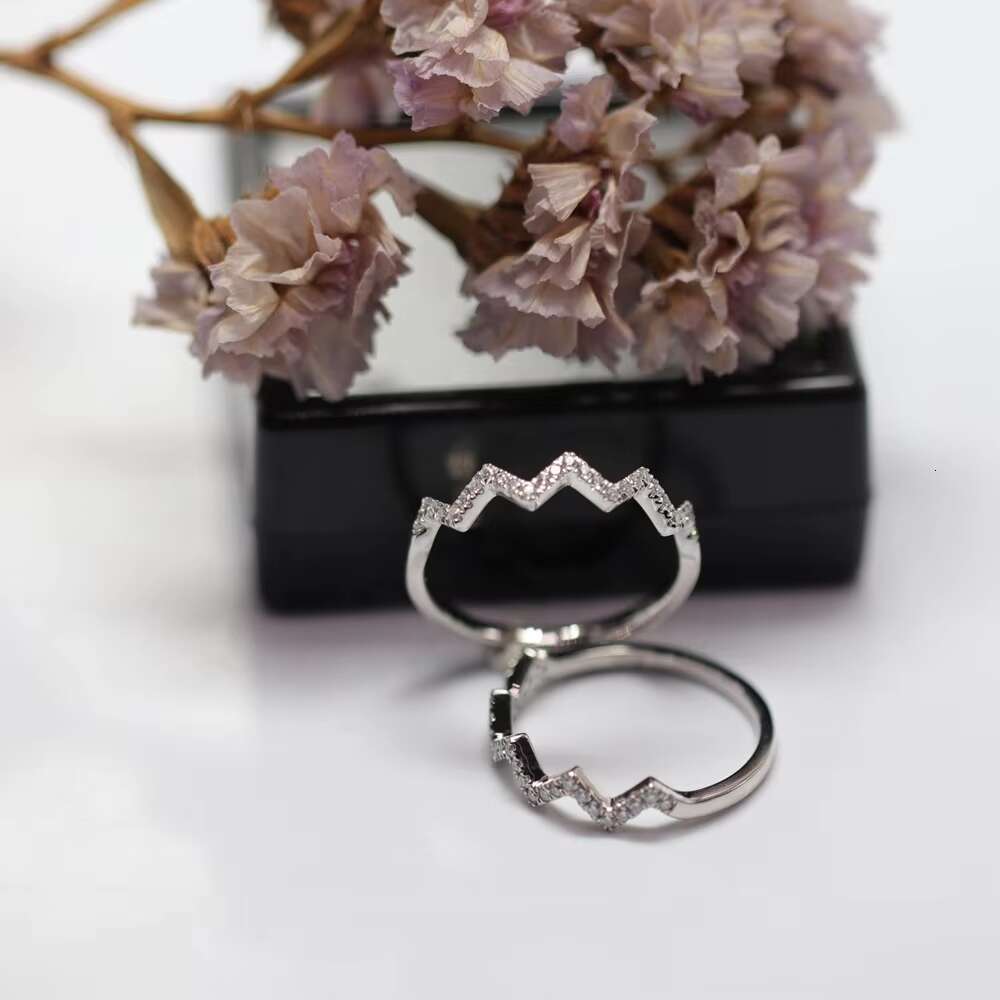 To My Best Friend Highs and Lows Inspirational Ring Adjustable Opening Wave Pattern Moissanite Inlaid Ring Wavy Zigzag Ring Gift