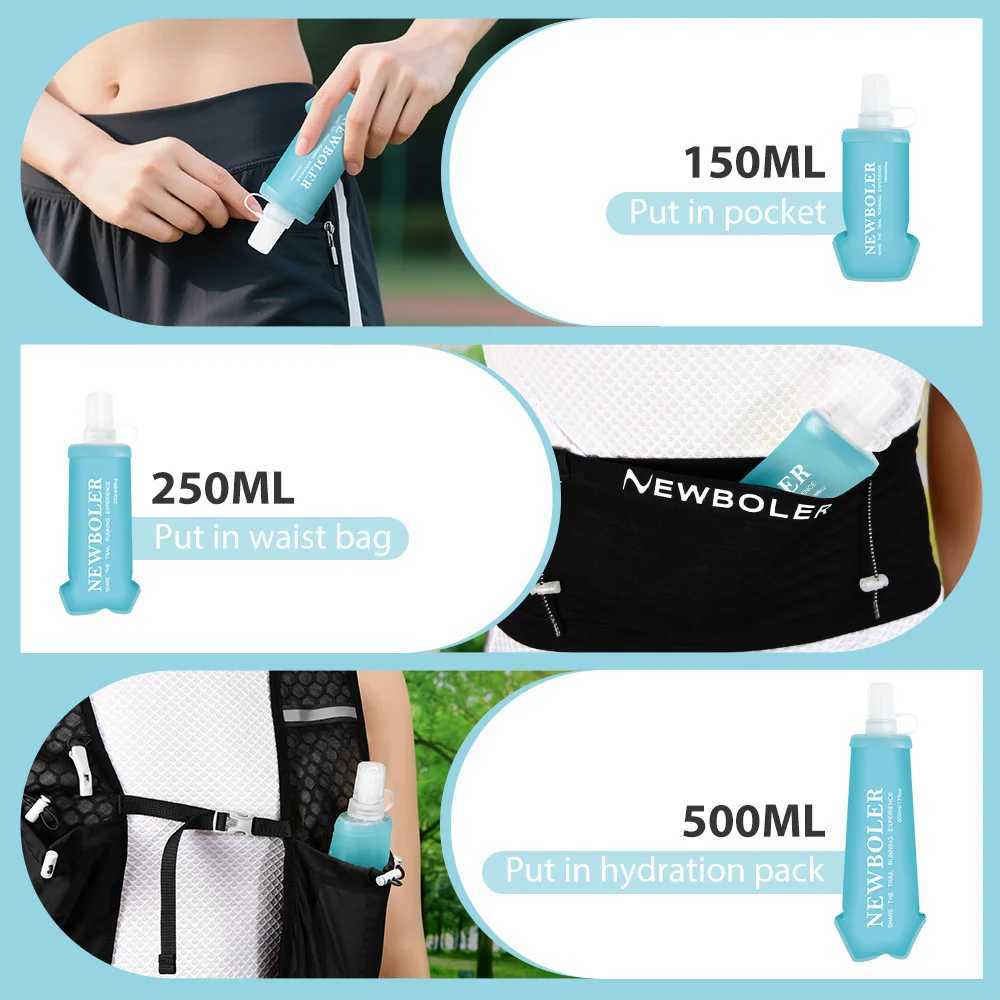 NEWBOLER Camping Soft Water Bottle Drinking Sport Folding Bag Flask Outdoor Running Hydration Pack Waist Bicycle BPA FreeW251114