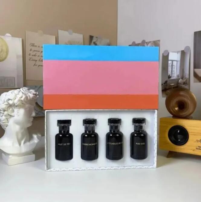 Fragrance 4*30ml Perfume Set Pur oud Ombre Nomade Les sables roses Nuit De Feu perfume Kit French Brand Good Edition Long lasting Cologne Eau De Parfum Spray Gift Box