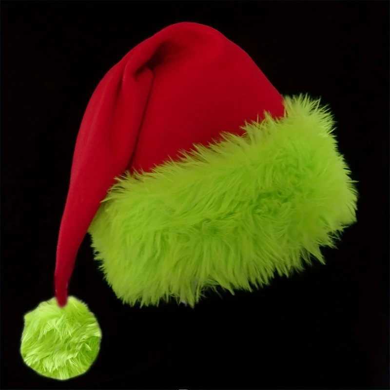 Plush Fau-Fur-like Christmas Tree Party Hat with White Poinsettia-like Pom-Pom - Soft for Car Tailgate Xmas Celebrations Y251115