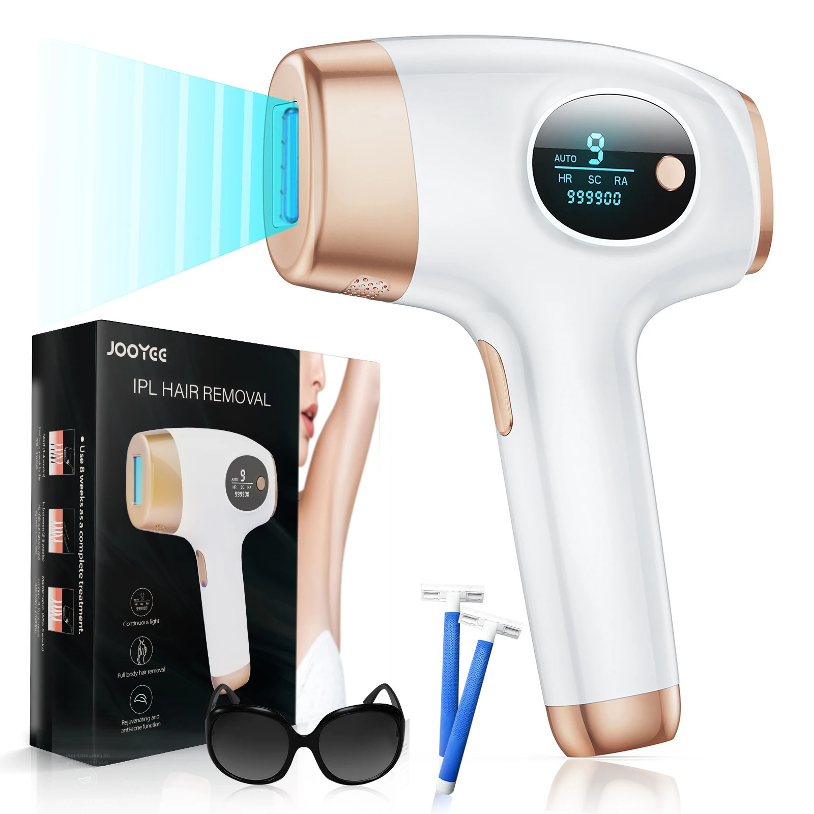 IPL Hair Removal Laser 999999 Flash 3-in-1 Permanent Painless Hair Removal Device Whole Body Care 250410