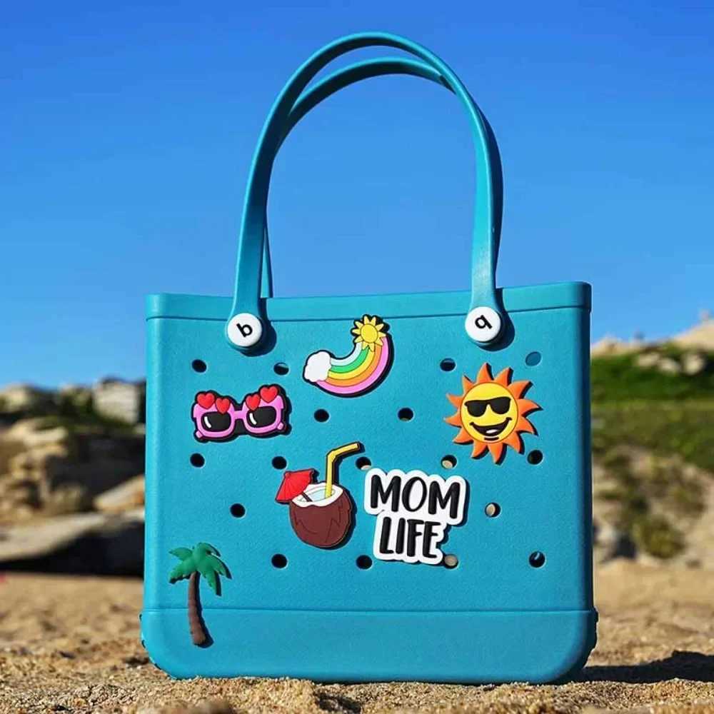 Fashion beach burger bag womens large EVA beach basket summer outdoor picnic handbag hole waterproof handbag pet bag W250415