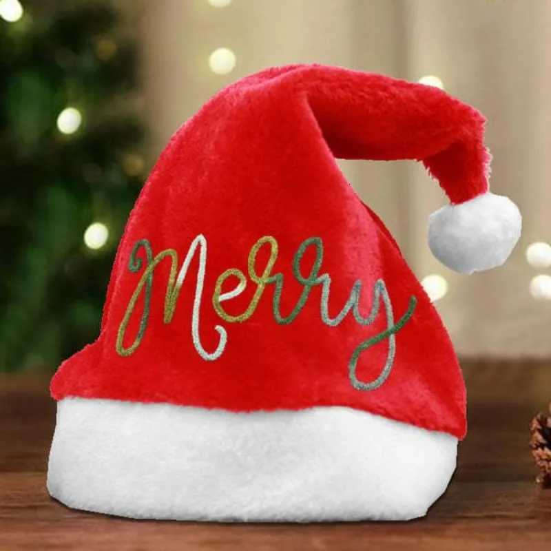 Christmas Decorations Thickened Flanged Christmas Hat Childrens Adult Double-sided Velvet Hat Y251115