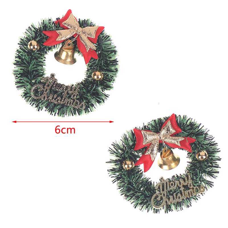 6 Dollhouse Miniature Christmas Garland Wreath Model - Decorative Toy for Dollhouses Ideal for Holiday DecorationsM251115