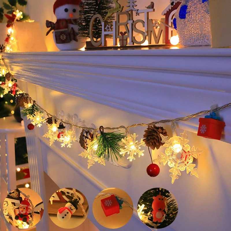 Hot SV-20 Leds Snowflake String Fairy Lights Battery Powered Christmas Tree Holiday Garland New Year Bedroom DecorationM251115