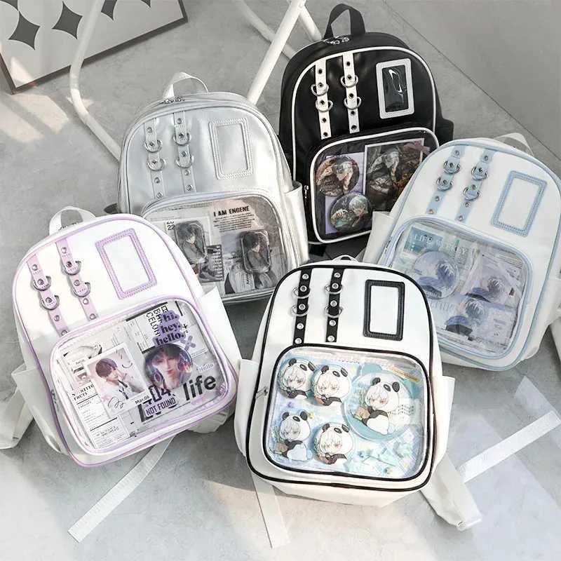 Y2K Cute Mini Backpack Women Kawaii Ita Bag Sweet Girl Transparent Rucksack DIY Display Knapsack Lolita Preppy Style School BagsW251114