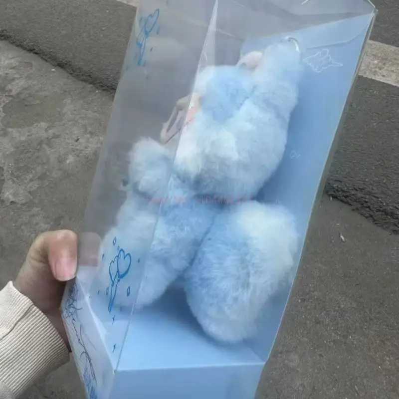 Inventory Monster Labubu Series Zimomo Angel Blue Cream Puff and Pink Butterfly Vinyl Creative Change Doll Blind Box Toy Pendant X250415