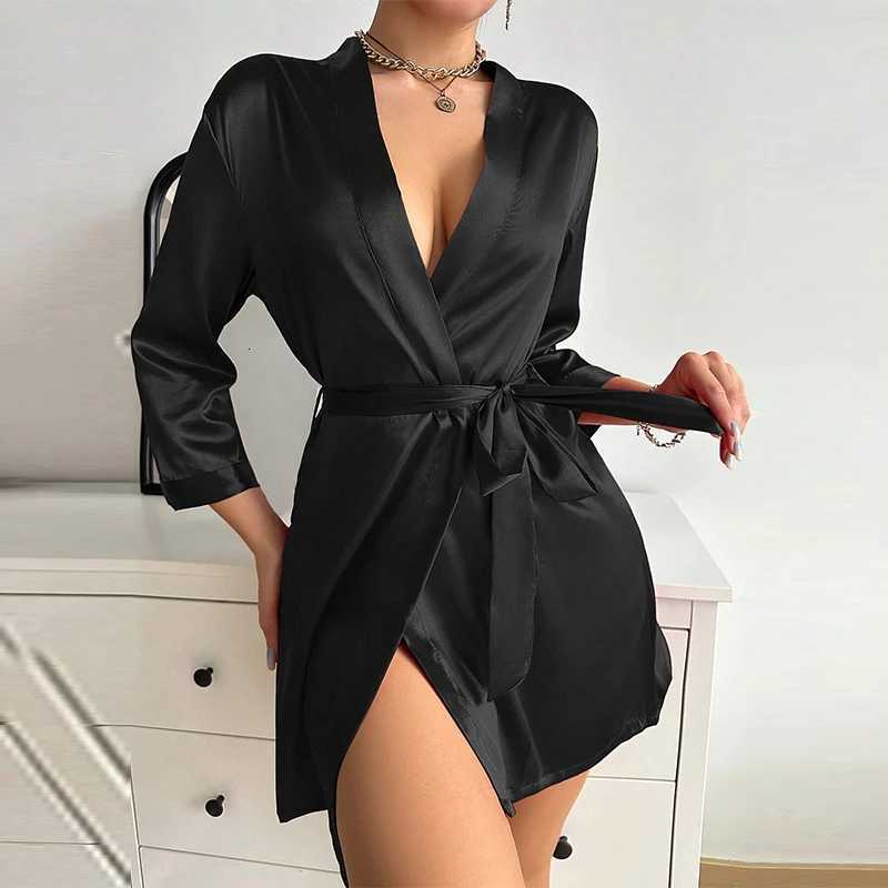 Kimono Robe Bathrobe Robes Luxurious Soft Satin Bridesmaid Robe for Women Comfortable Spa Robe With Belt Womens Sleepwear C251115