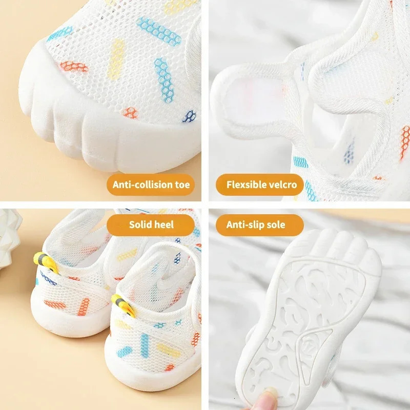 Summer Breathable Air Mesh Kids Sandals 1-4T Baby Unisex Casual Shoes Anti-slip Soft Sole First Walkers Infant Lightweight Shoes 250415