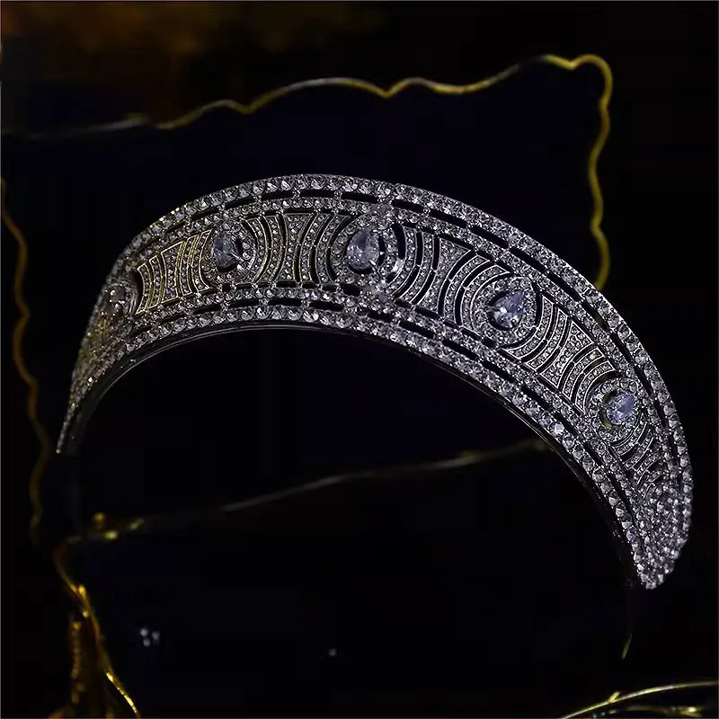CC Tiaras Womens Accessories Wedding Headbands Engagement Hair 100% Handmade Waterdrop Crown Sparkling Charm HS199 250411