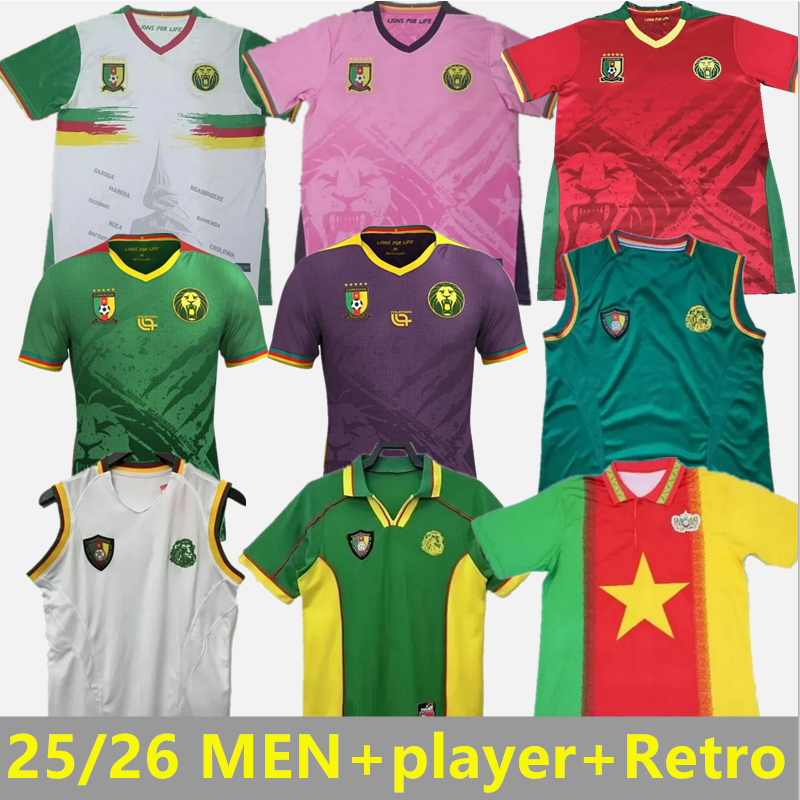 25 26 Cameroon jerseys Home Away THIRD 2025 2026 Soccer Jersey ABOUBAKAR MBEUMO TOKO EKAMBI NKOULOU NKOUDOU M.HONGLA White Red Green Football Shirt Uniforms 000