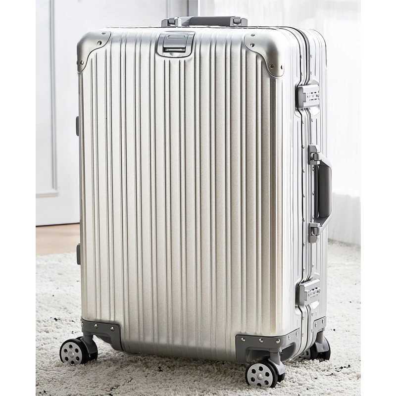 100 Aluminum Magnesium Alloy SuiTCase Designer Rolling Luggage Carry-on Cabin Travel SuiTCase Trolley Case 20/28/30 Inch K251114