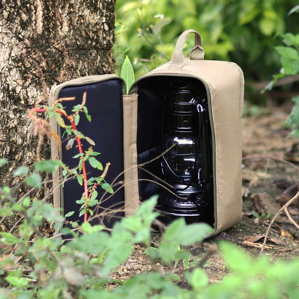Kerosene Lamp Storage Bags Camping Lantern Storage Pouch with Pockets Easy To Carry Outdoor Hiking Tools Protector Cover Bags M251115