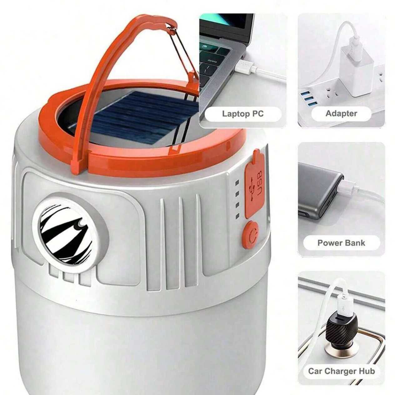 Portable LED Camping Light USB Rechargeable Spotlight High-Power Outdoor Emergency Lighting 5 Modes Optional with Power Bank M251115