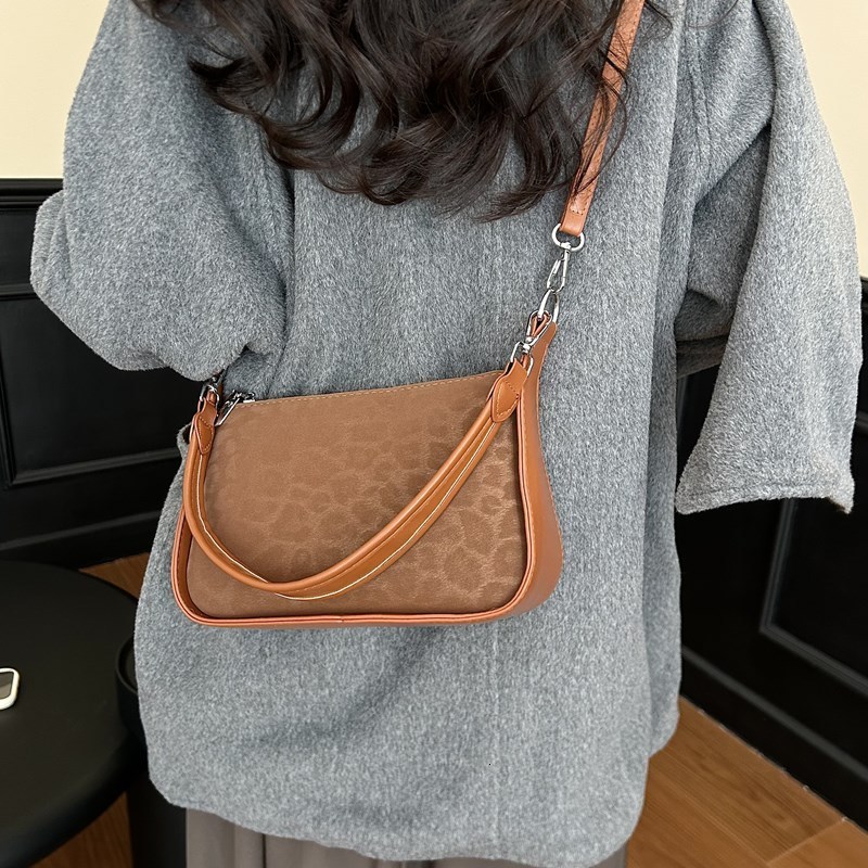 Hot-Selling Underarm Bag for Women New Simple Leopard Print Shoulder Bag Korean Niche High-End Crossbody Small Square Bag