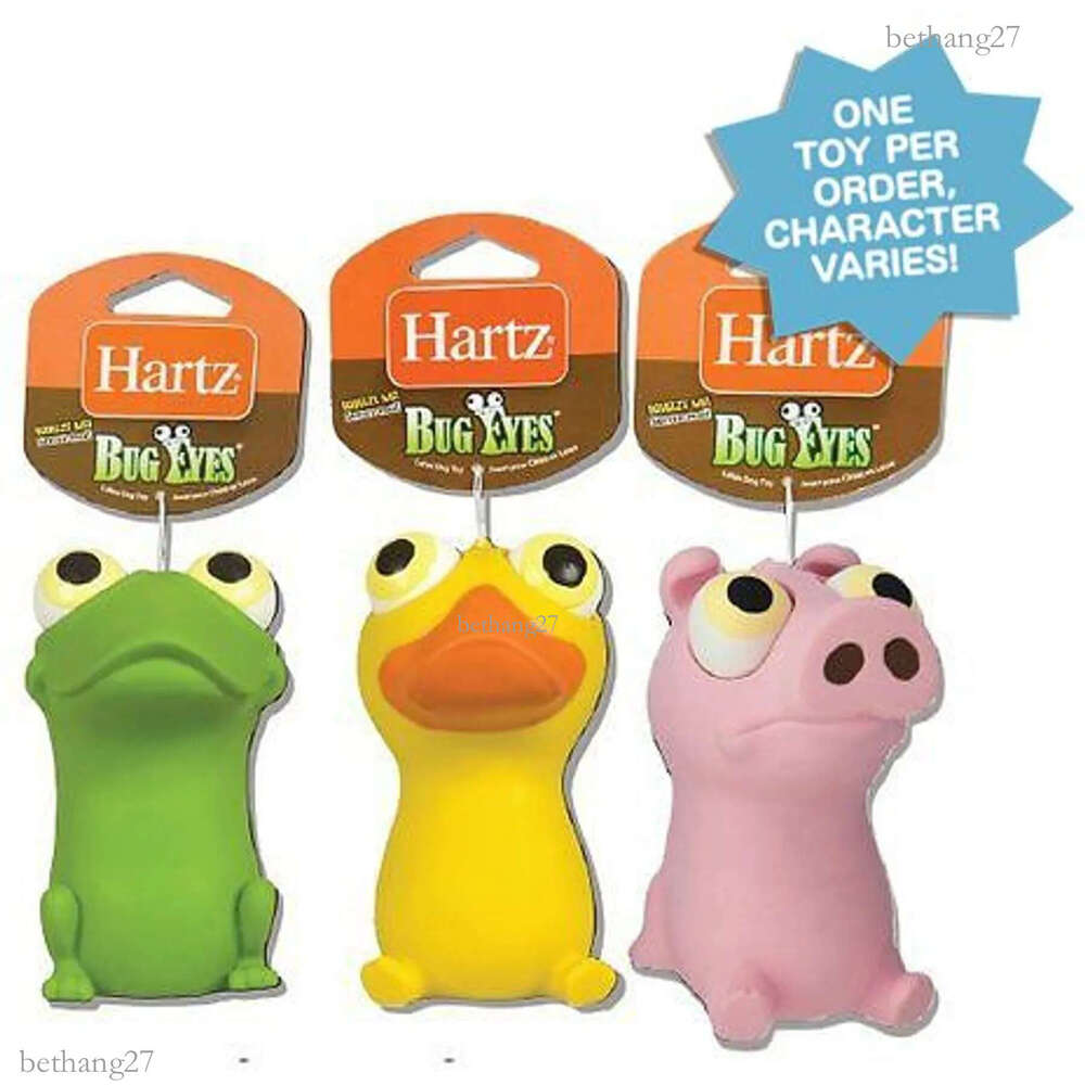 Hartz Bug Eyes Squeak Latex Dog Toy, Character Varies