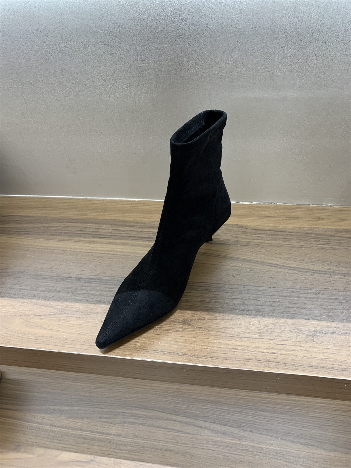 High Heel Pointed Toe Suede Khaki Slim Short Women's Shoes 2025 New Spring and Autumn Single Korean Style Small Bare Boots - view 9
