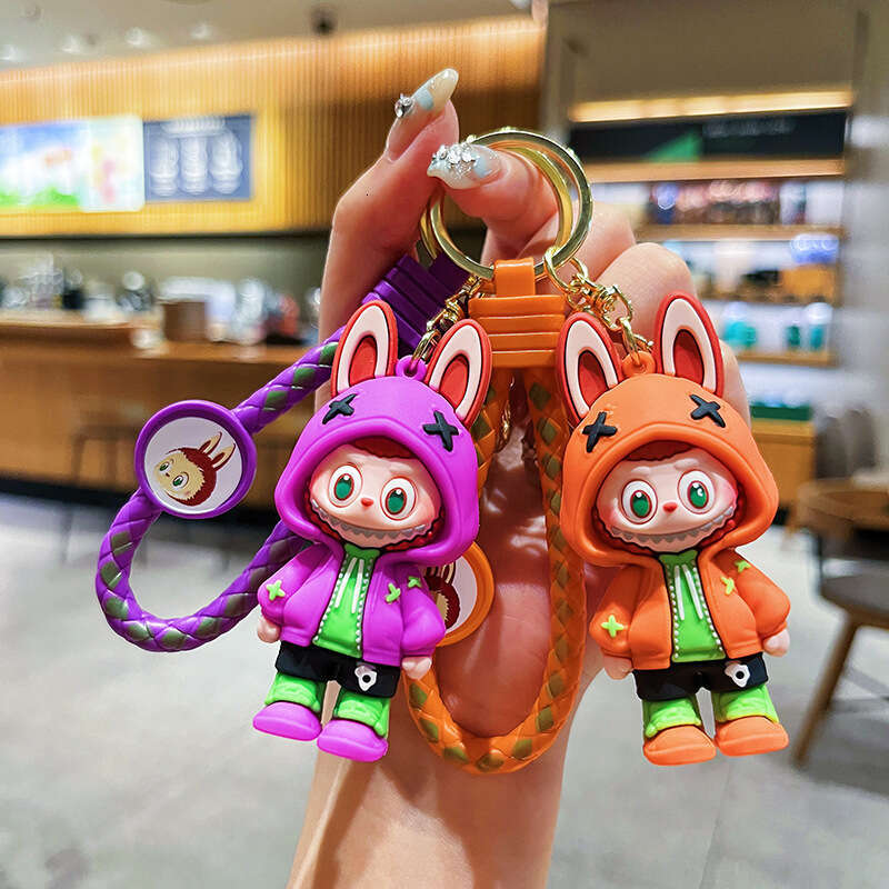 Cute Sheep Insect Pattern Keychain for Lovers - Silicone Cartoon Style
