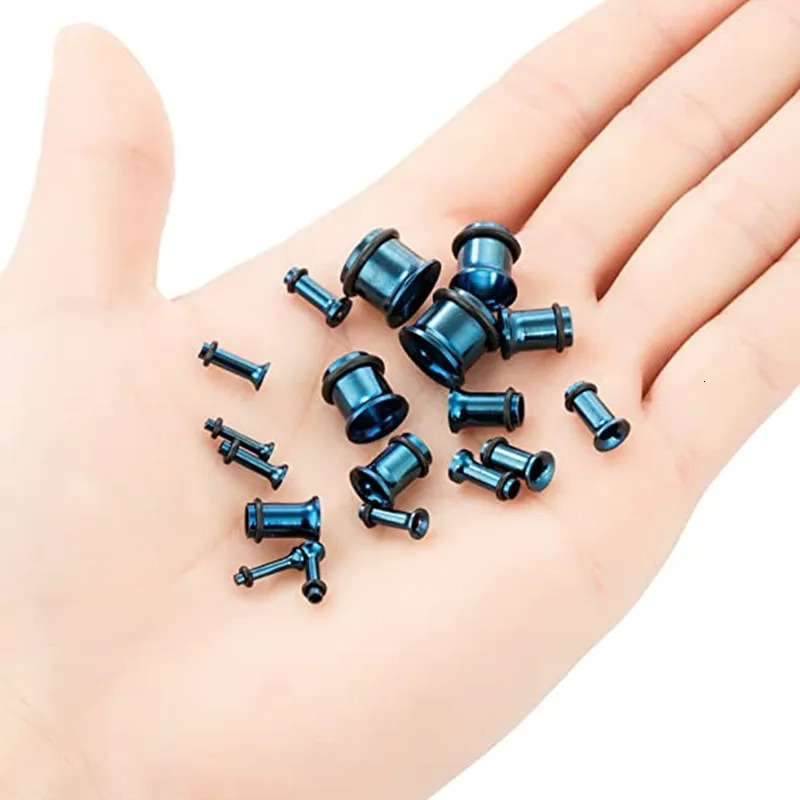 16/18PCS Stainless Steel Ear Stretching Kit Tragus Piercing Screw Fit Gauge 14G-00G Punk Starter Gauge Plug Ear Tunnels for Ears 250408