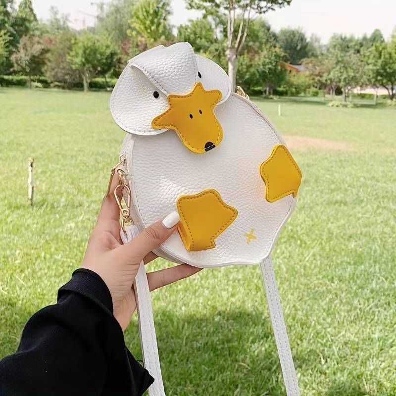 Duck Shaped Crossbody Bag, Kawaii Color Contrast Coin Purse, Cartoon Design Shoulder Bag