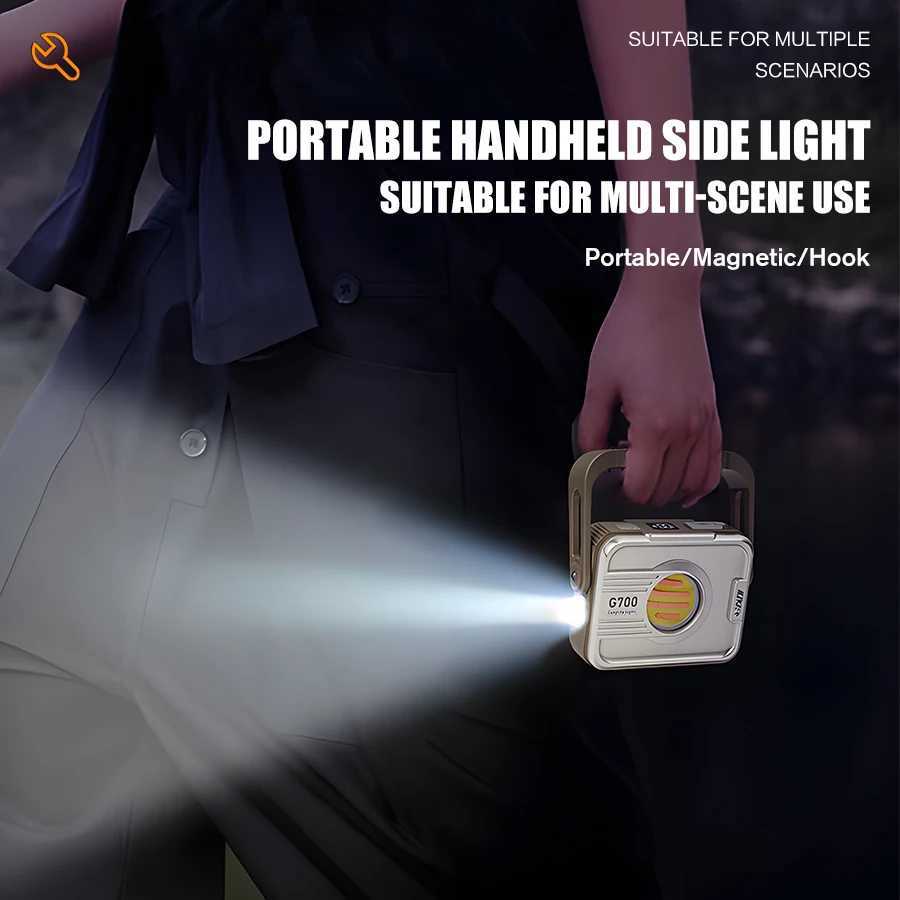 Portable Camping LED Lanterns Rechargeable Battery Display Flashlights White Red Emergency Lamp Torch with Work Light M251115