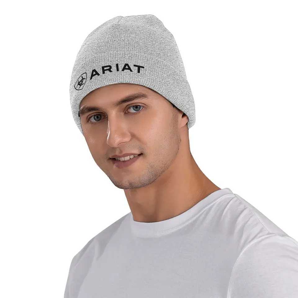 Ariat-Emblem Beanie Hats Skullies Beanies Men Women Street Y2K Elastic Caps Autumn Winter Gym Pattern Bonnet HatsT251115