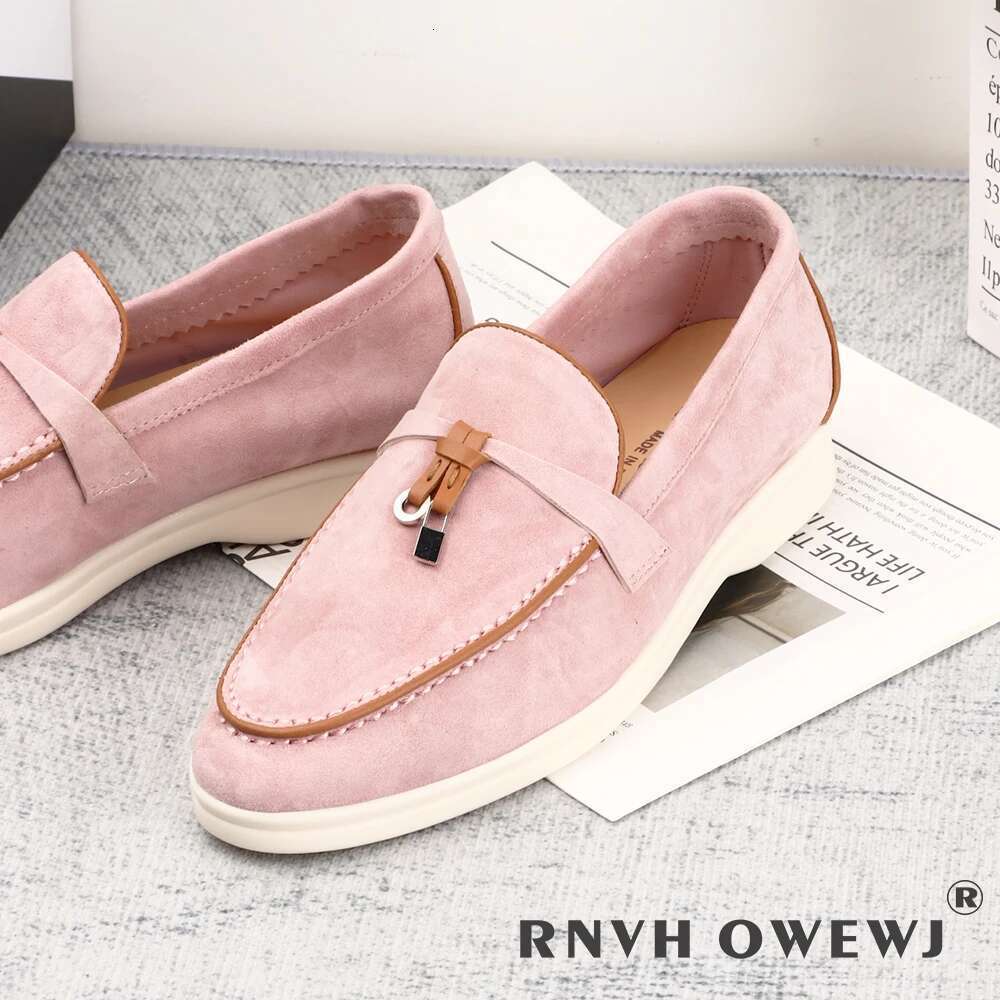 Suede Leather Spring Autumn Casual Women Rubber Sole Men Flat Loafers Comfortable Shoes