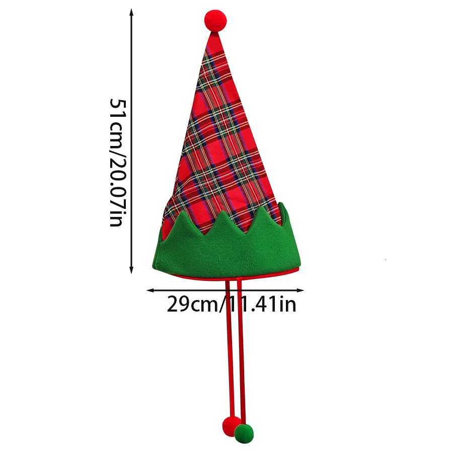 Christmas Hat Party Hat New Year Hat Red and Green Color Block Polyester Material Hat Suitable for Christmas Outfit Hat Y251115