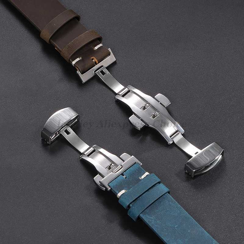 Calfskin Leather Bracelet for Omega for Seiko Watch Band 18mm 20mm 21mm 22mm 24mm Strap Dark Brown for Casio for Rolex Wristband W251114