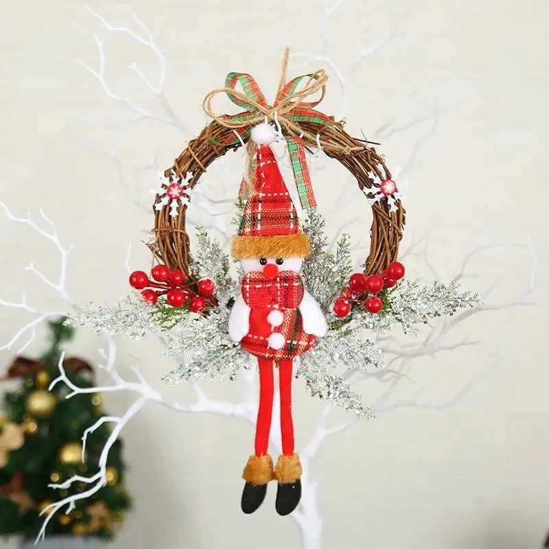 30CM Christmas Decoration Garland Front Door Window Decoration Christmas Wreath Pendant Ornament Navidad New Year Party SuppliesM251115