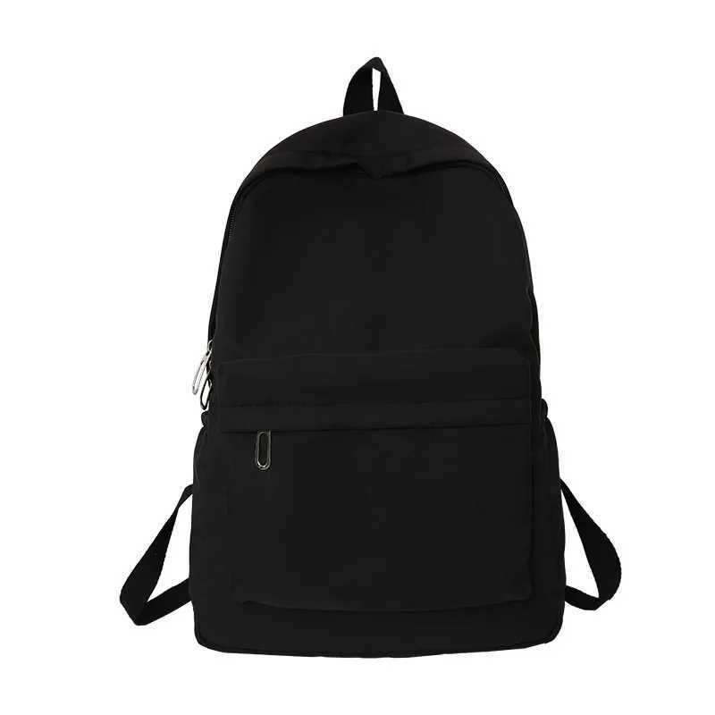 Women Schoolbag Waterproof Large Capacity School Backpack Smooth Zipper Solid Color Teens Girl Casual Daypack Bag Student SupplyW251114
