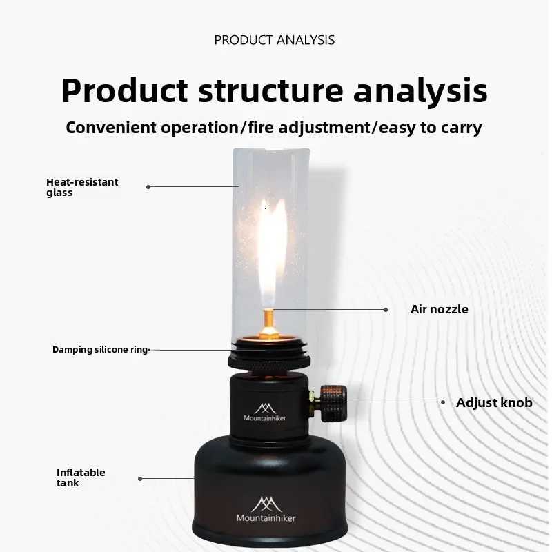 MOUNTAINHIKER Outdoor Gas Light Set Picnic Camping Retro Decorative Ambience Light Desktop Bedside Gas Lamp M251115