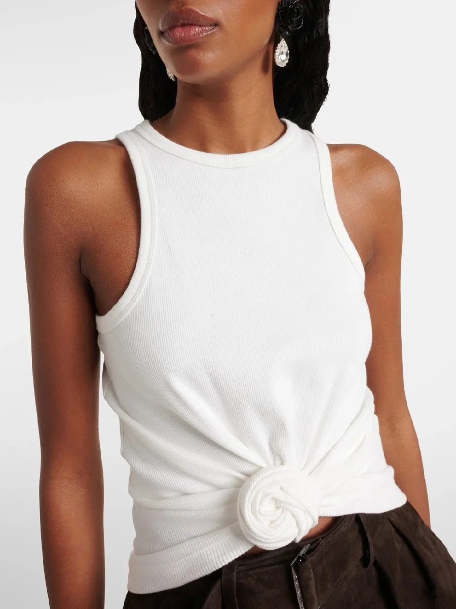 traf 2025 women tank tops pure cotton stretch corset sexy ladies summer t-shirt vest y2k clothes high quality pullover bra 250415