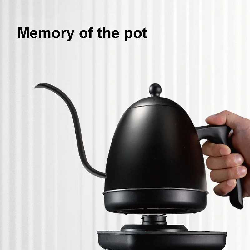 220V Smart Electric Kettle Home 800ml Temperature Control Gooseneck Fine Mouth Long Spout Coffee Pot 304 Stainless Steel Teapot Y251114