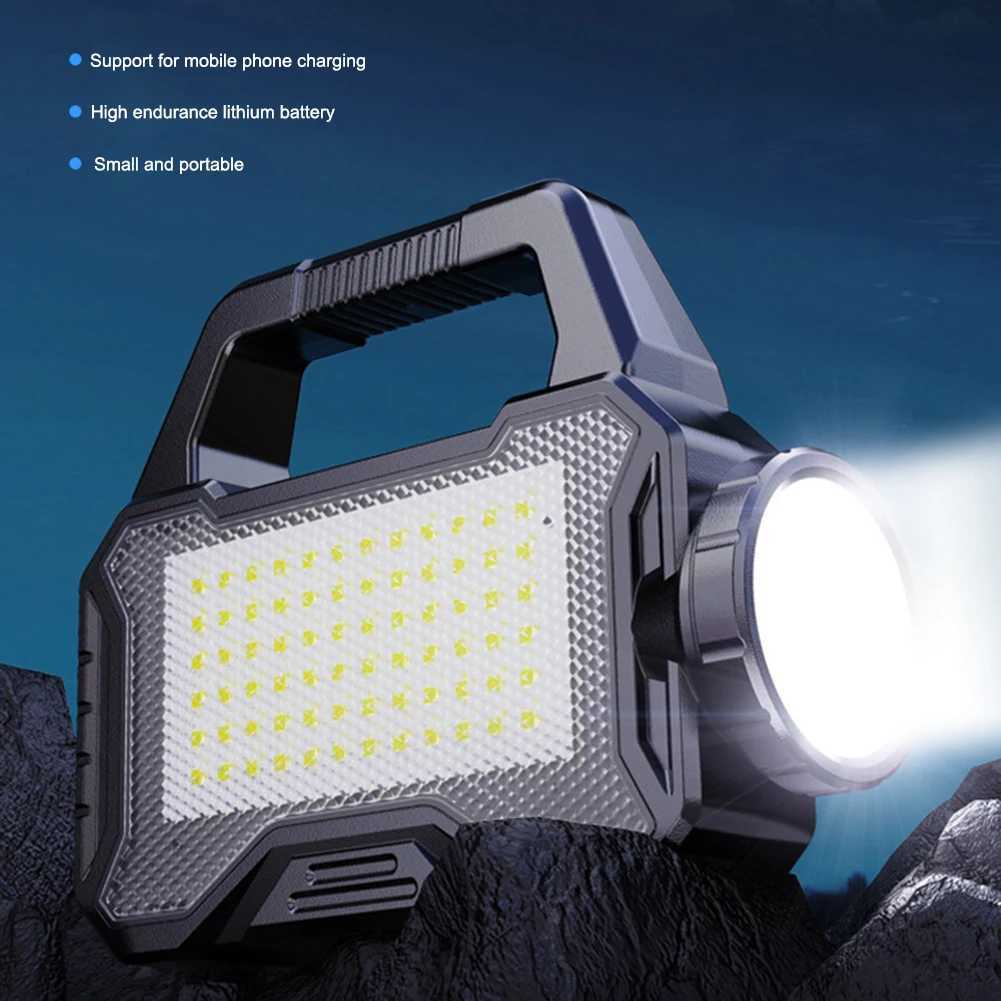 Powerful Solar Spotlight Waterproof Solar Camping Lantern Long Range Handheld Spotlight Torch Super Bright for Outdoor Emergency M251115