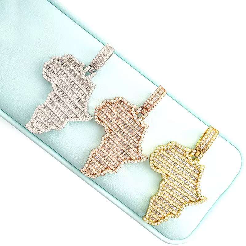 Hip Hop Jewelry Pass Diamond Tester Bling Large 2.25 Inches Iced Out Baguette Moissanite Africa Pendant for Chain Men Women