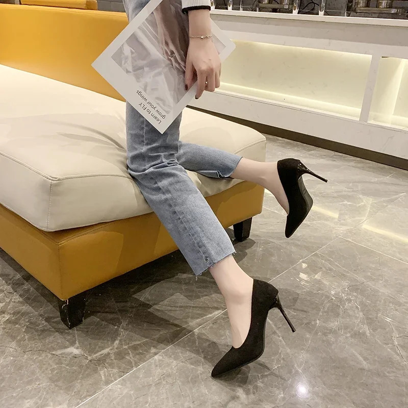 Womens Pump Pointed Toe 6810cm Patent Velvet Party Wedding Office Size 43 High Heels Shoes 250409